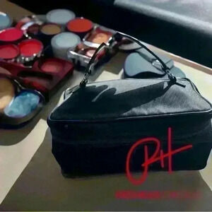 Black Nylon and leather Gucci cosmetic bag- original dual bamboo zipper. Great